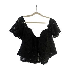 Lace Paisley Off The Shoulder Top